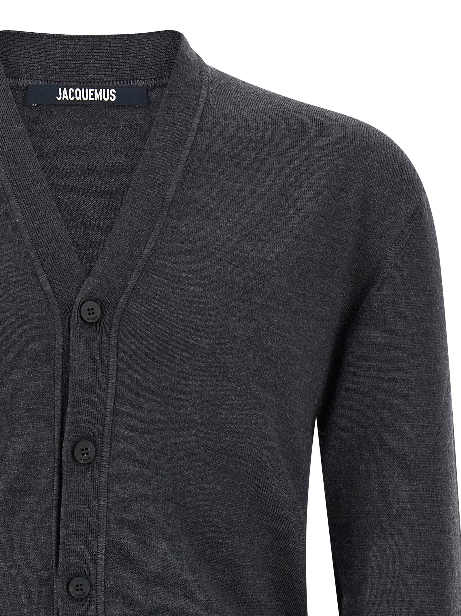 Gray Merino Wool Cardigan