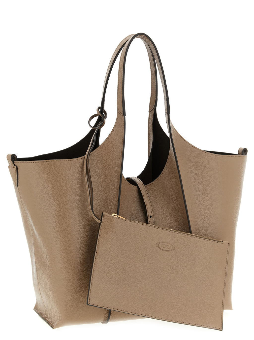 Beige Calfskin Tote Bag