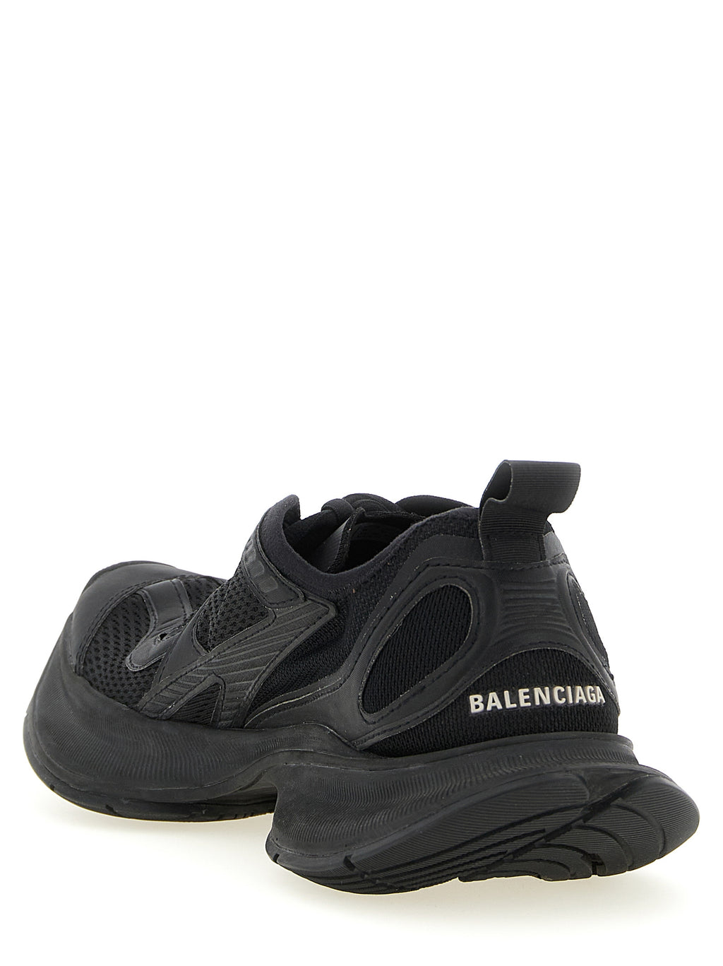 Black Polyester Athletic Sneakers