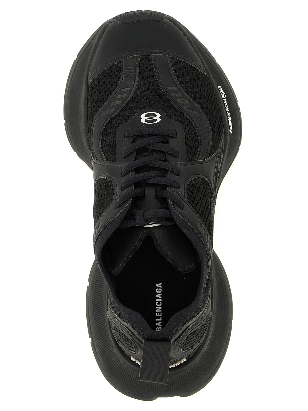 Black Polyester Athletic Sneakers