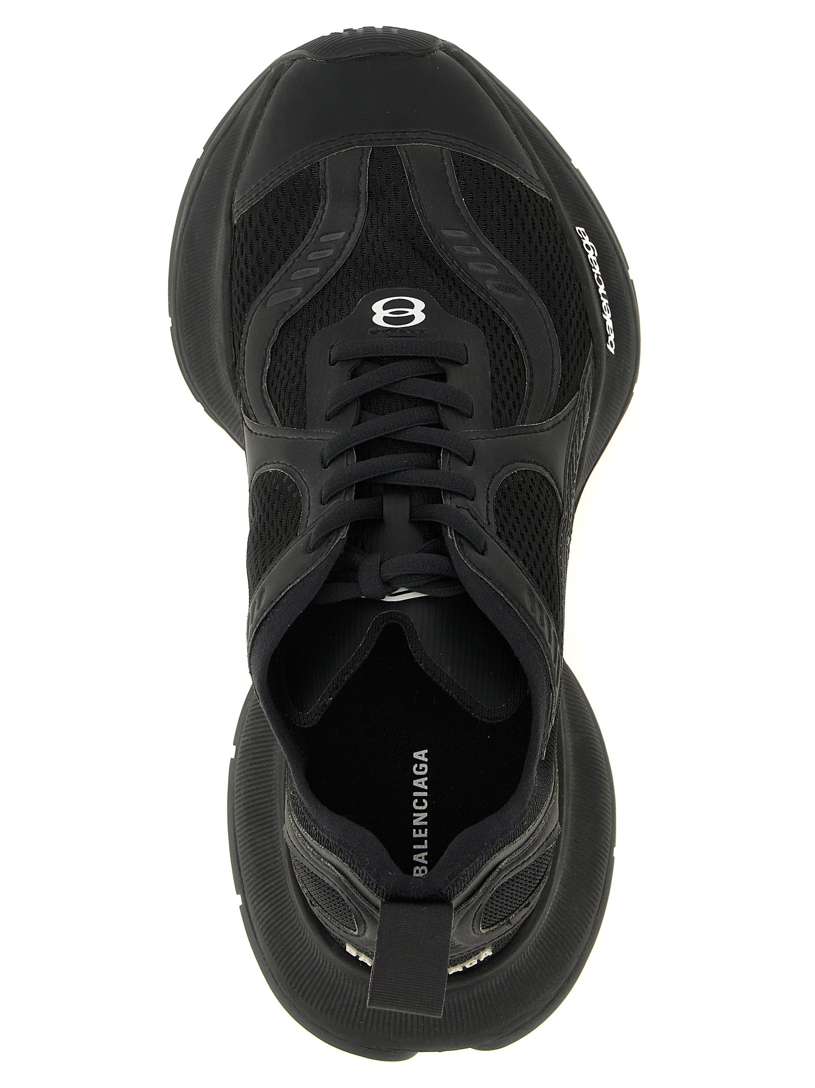 Black Polyester Athletic Sneakers