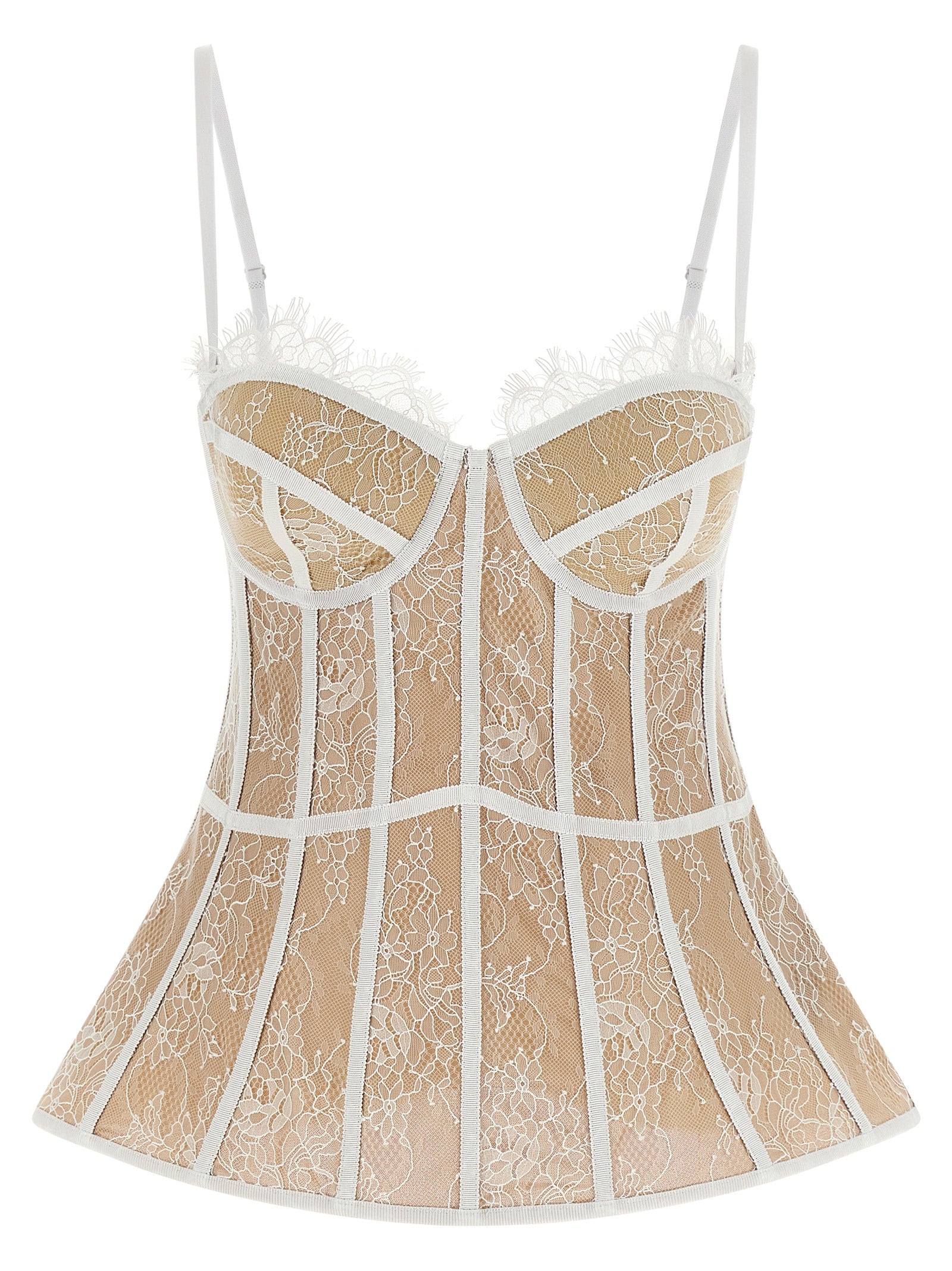 White Polyamide Tank Tops