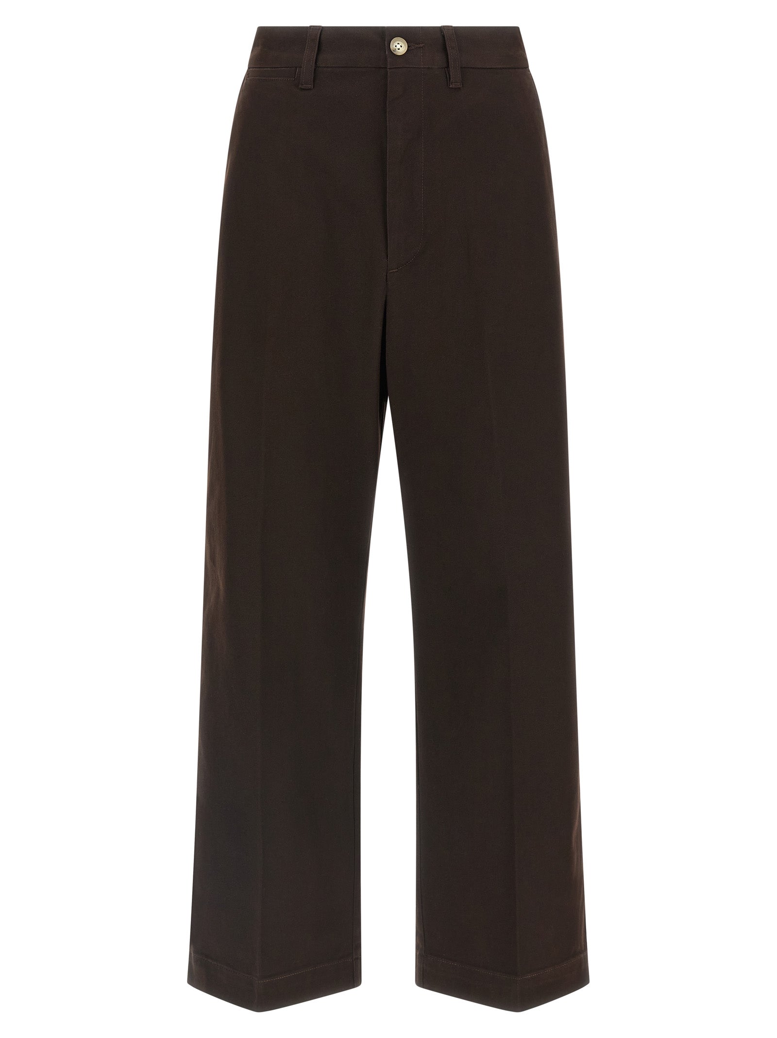 Brown Cotton Chino Pants