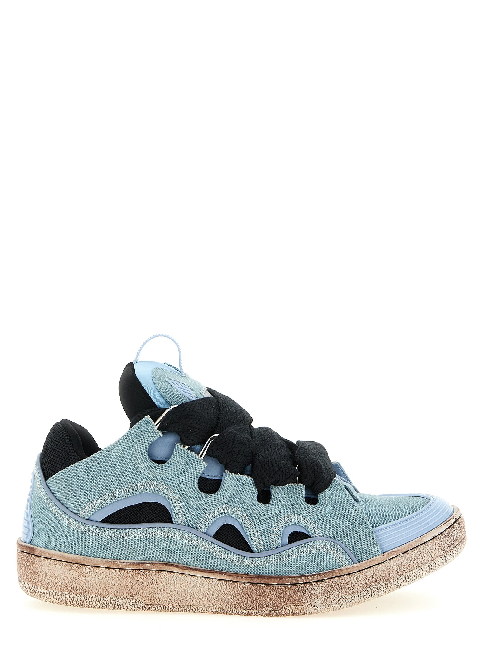 Blue Cotton Athletic Sneakers