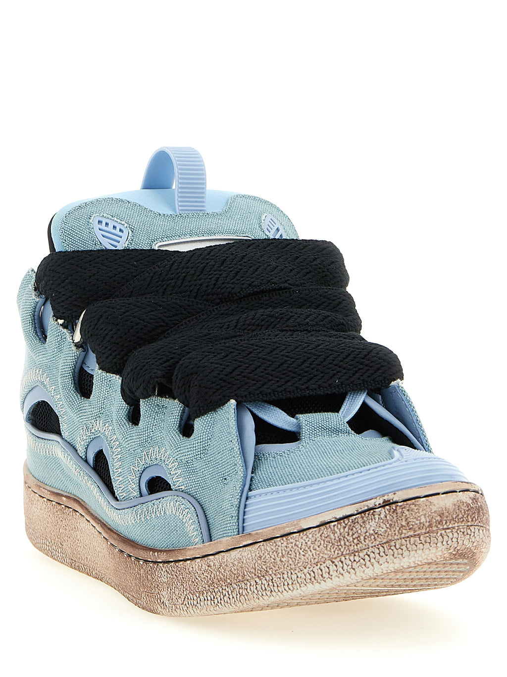 Blue Cotton Athletic Sneakers