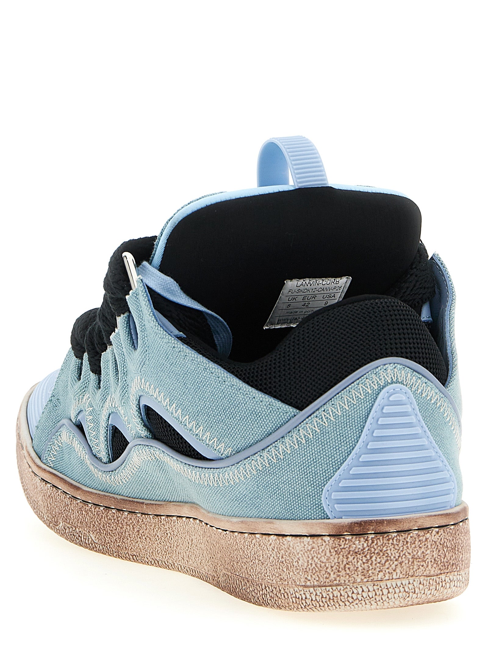 Blue Cotton Athletic Sneakers