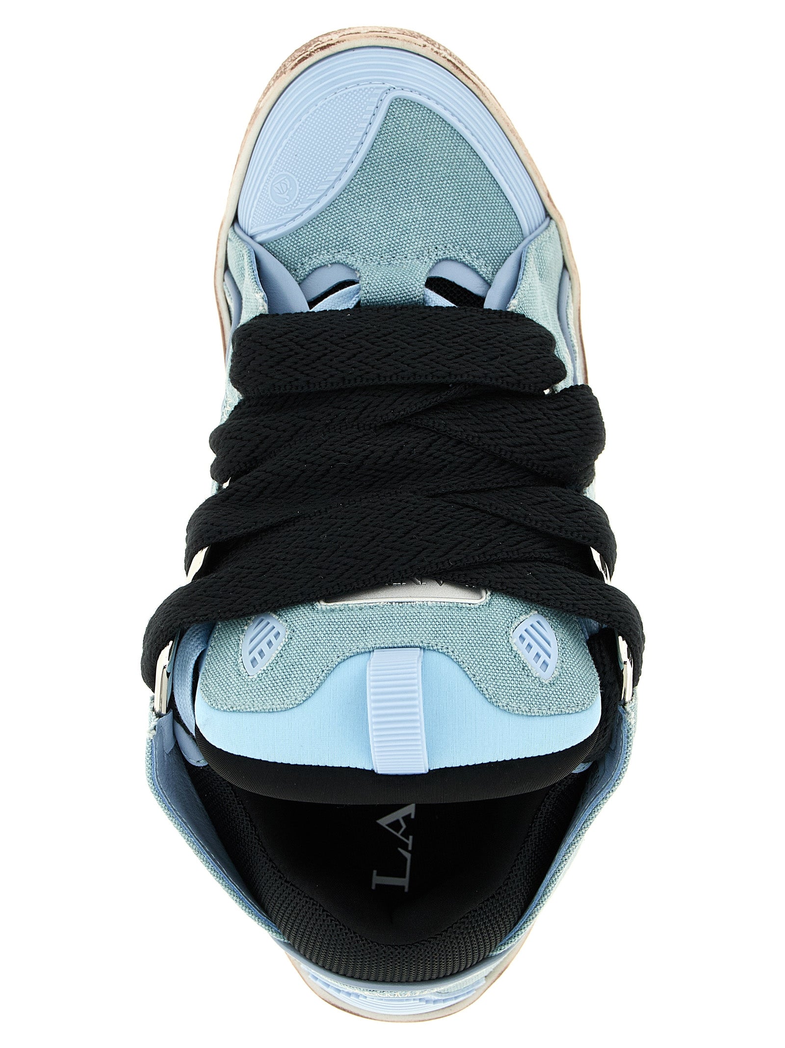 Blue Cotton Athletic Sneakers