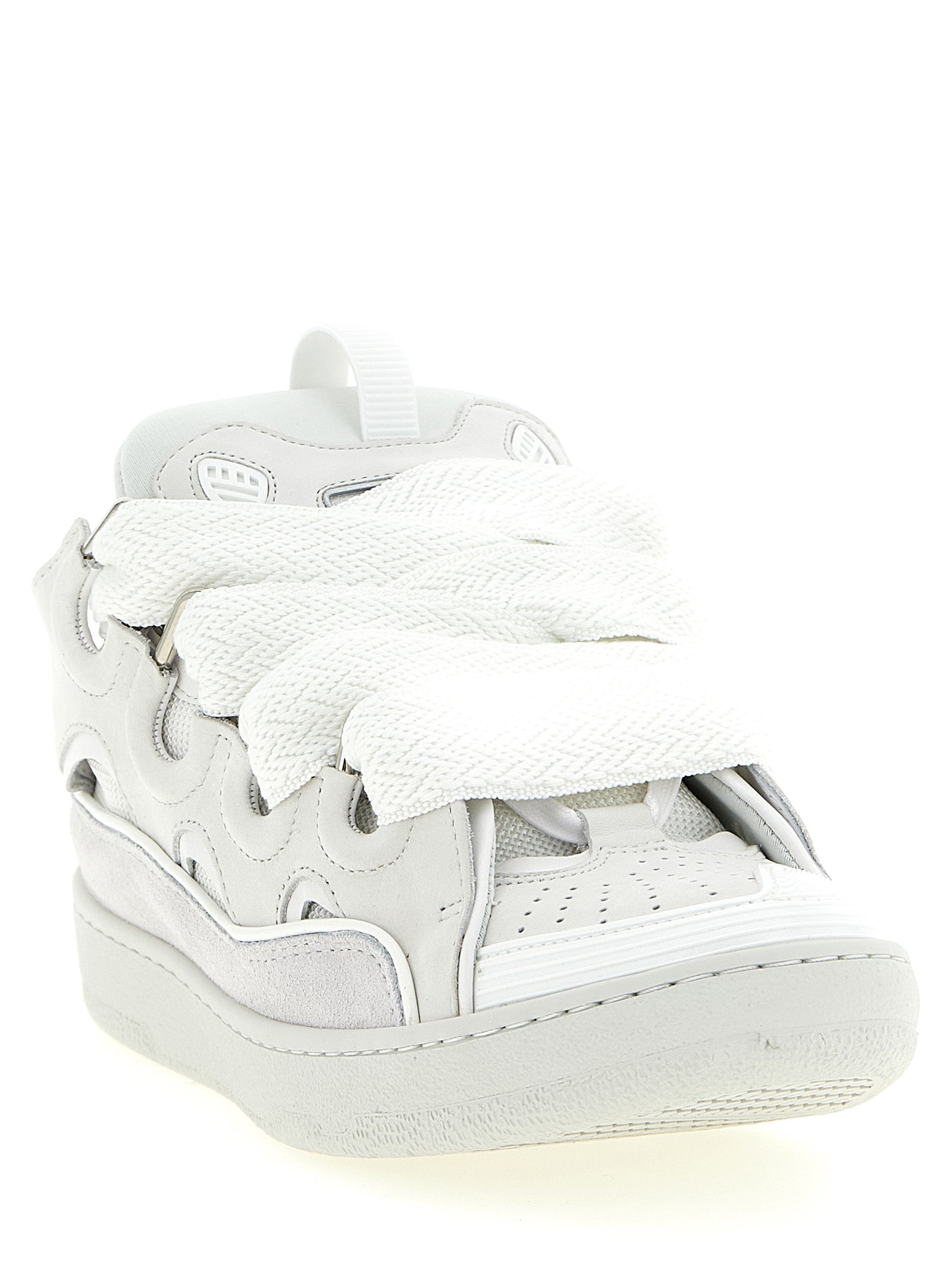 White Calfskin Chunky Sneakers