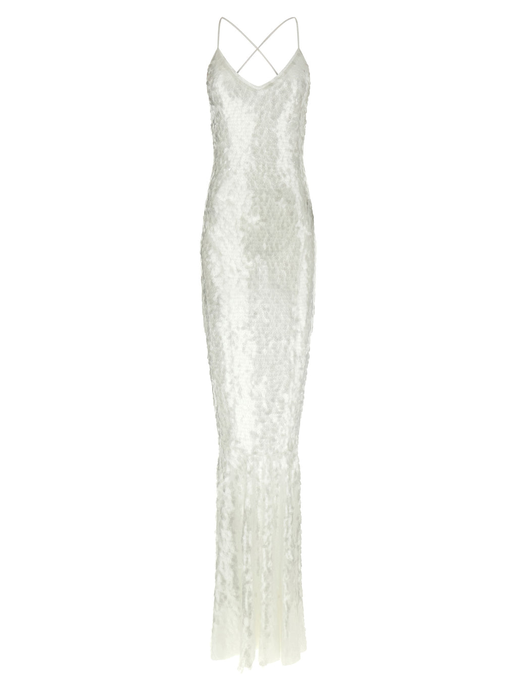 White Polyamide Long Dress