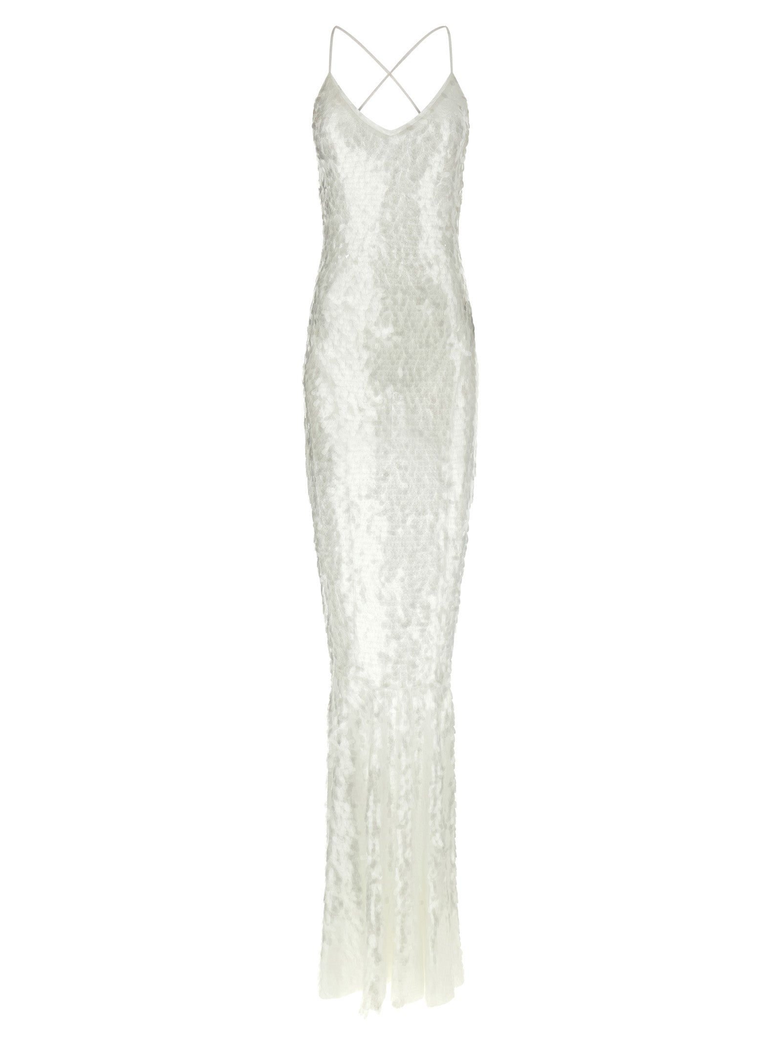 White Polyamide Long Dress