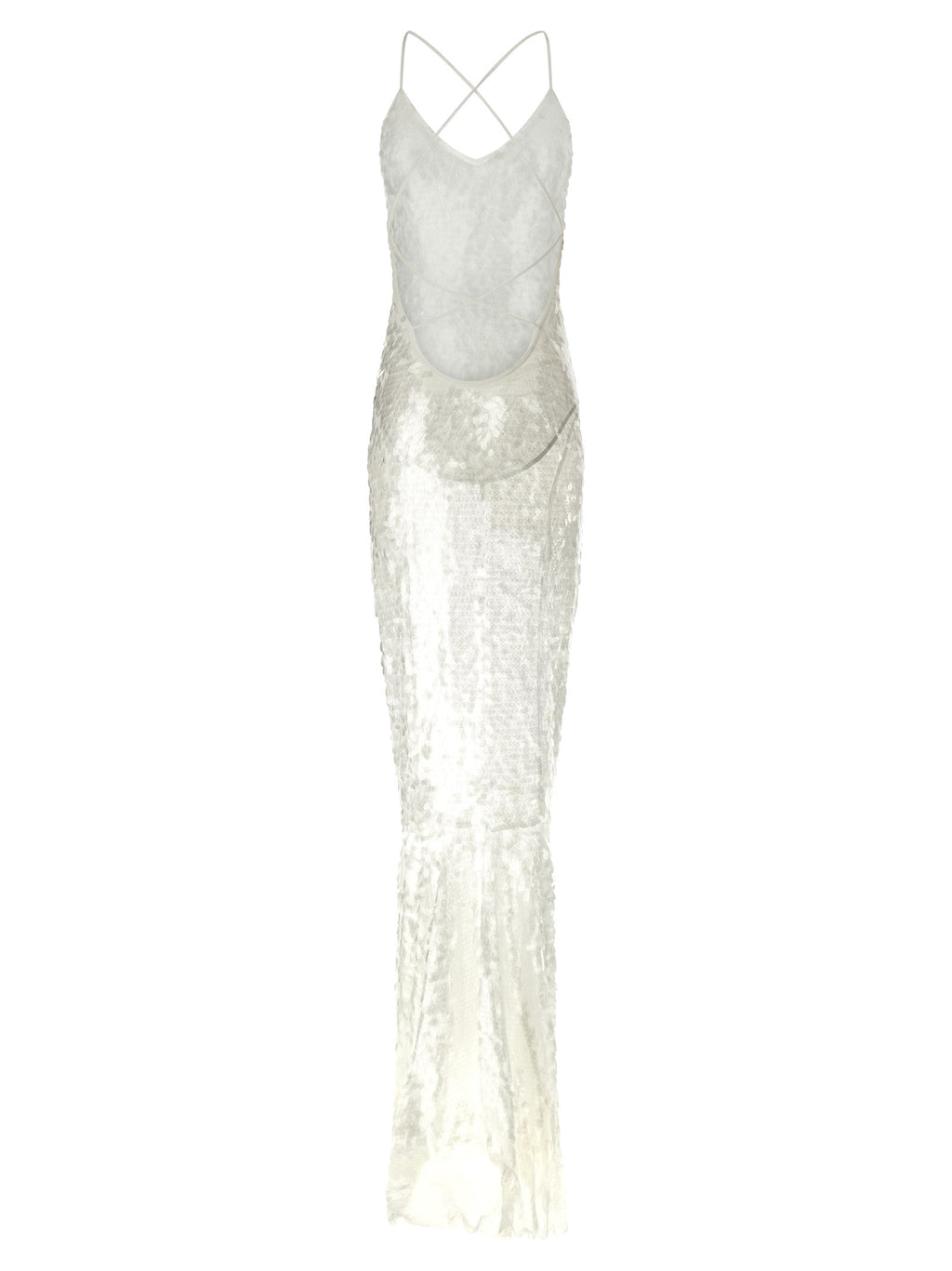 White Polyamide Long Dress