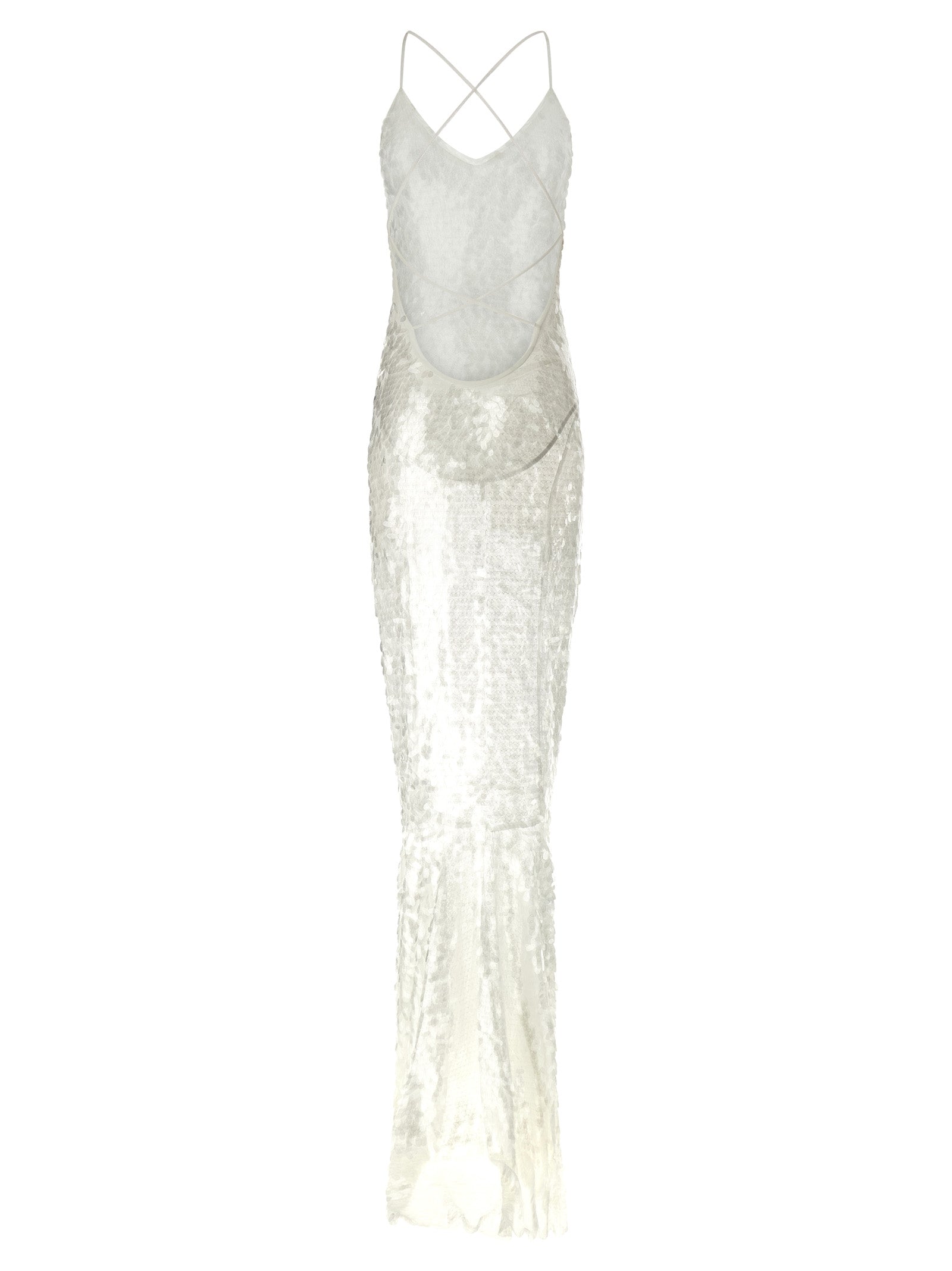 White Polyamide Long Dress
