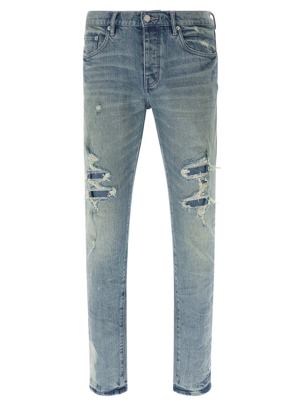 Blue Cotton Skinny Jeans