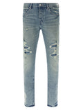 Blue Cotton Skinny Jeans