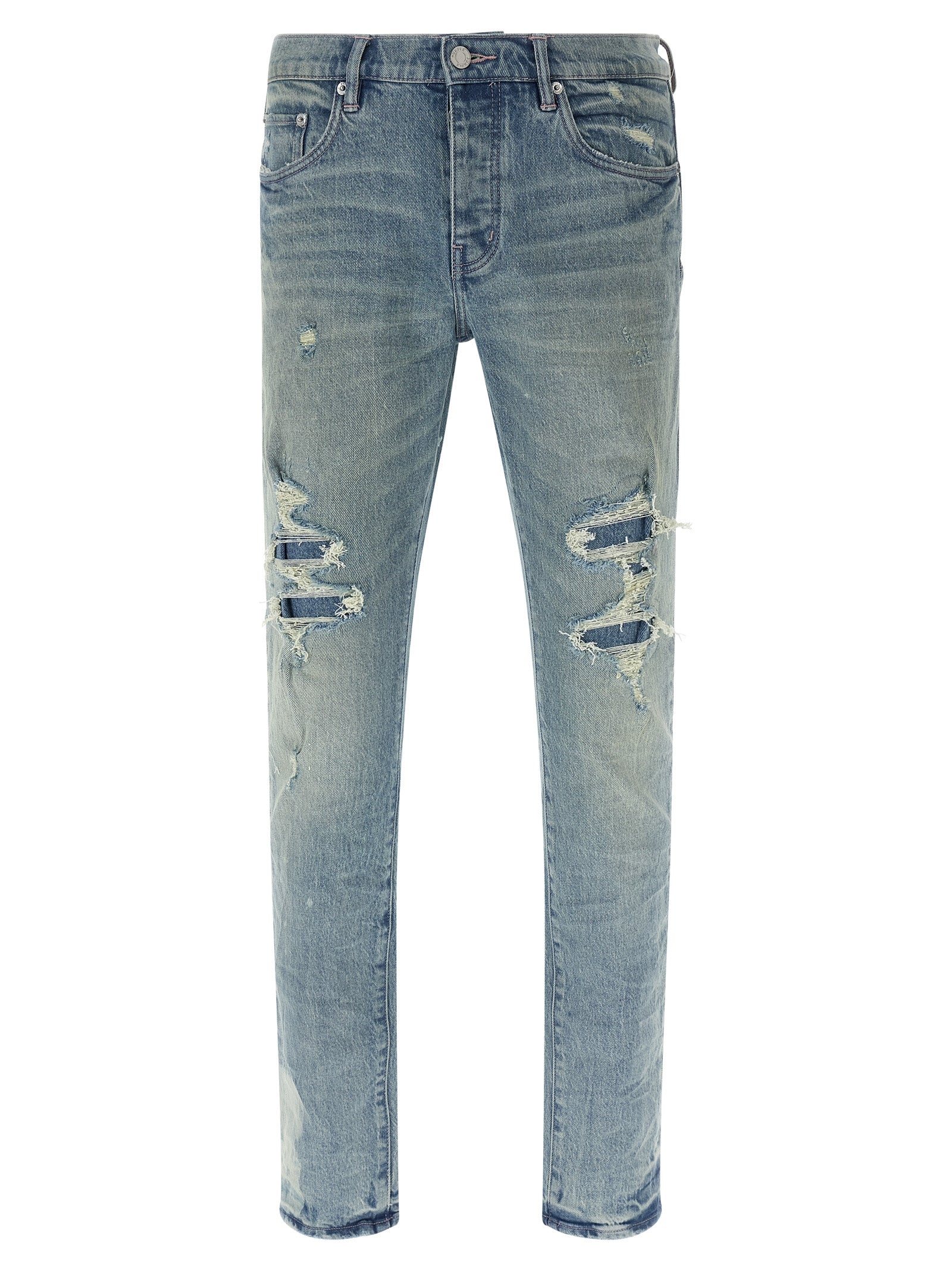 Blue Cotton Skinny Jeans