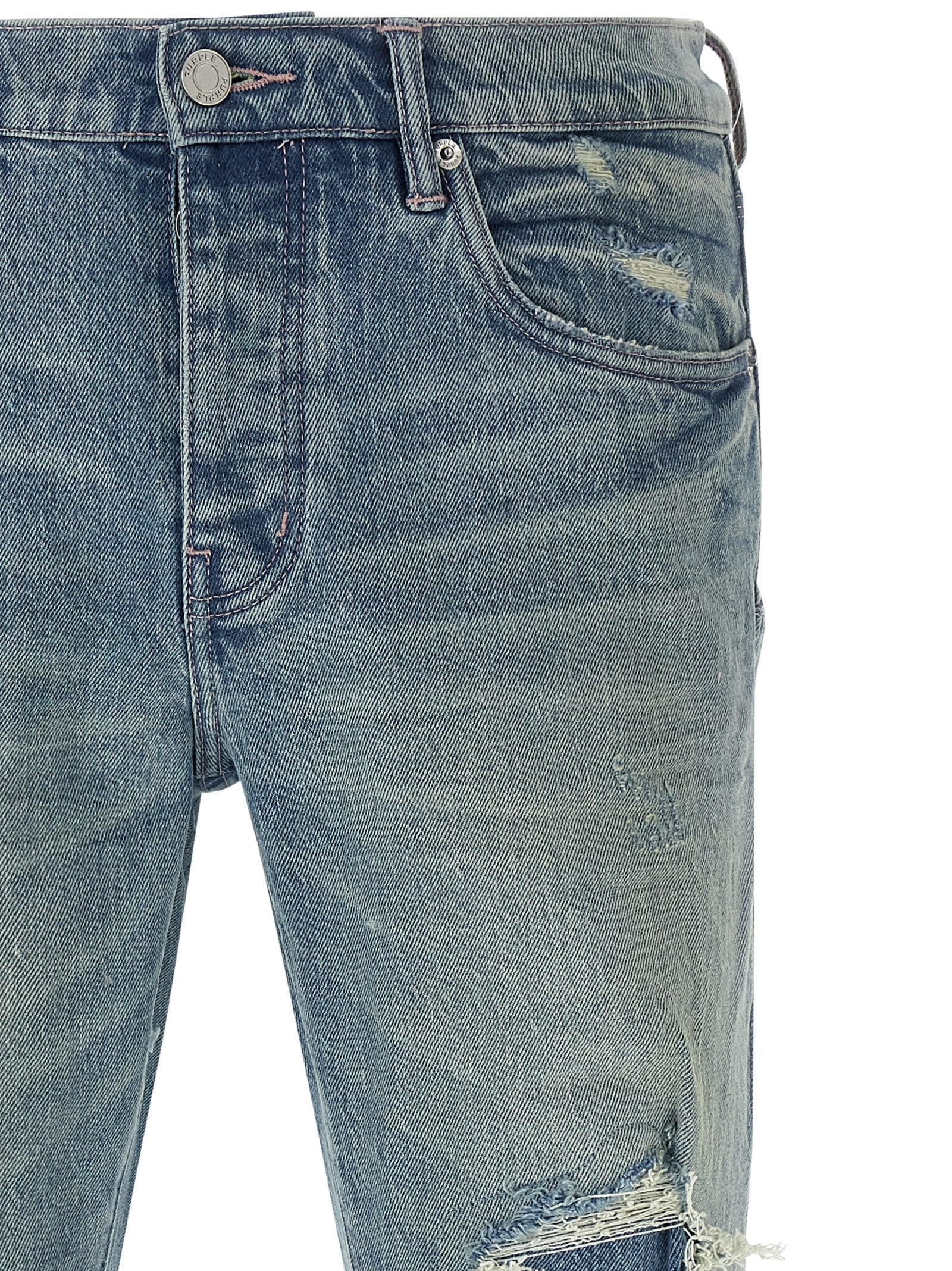 Blue Cotton Skinny Jeans