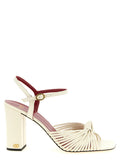 White Goatskin Stiletto Heel Sandals