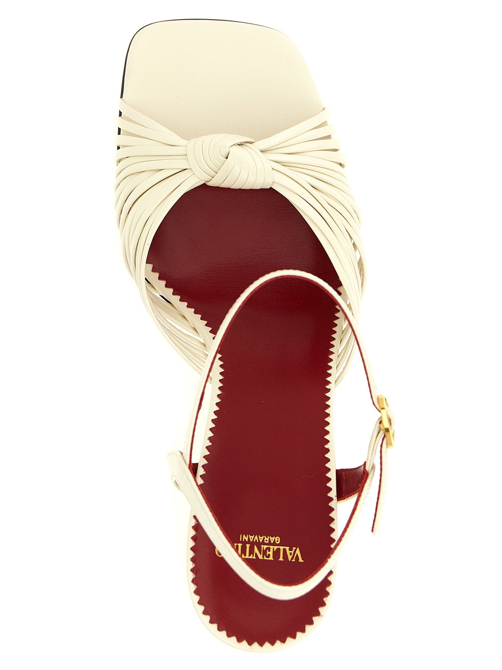 White Goatskin Stiletto Heel Sandals