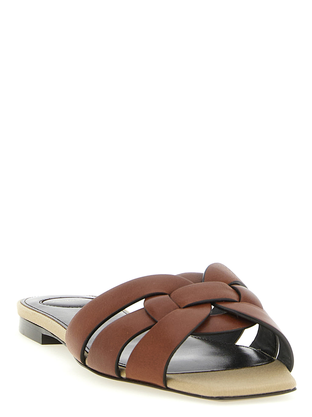 Brown Calfskin Slides