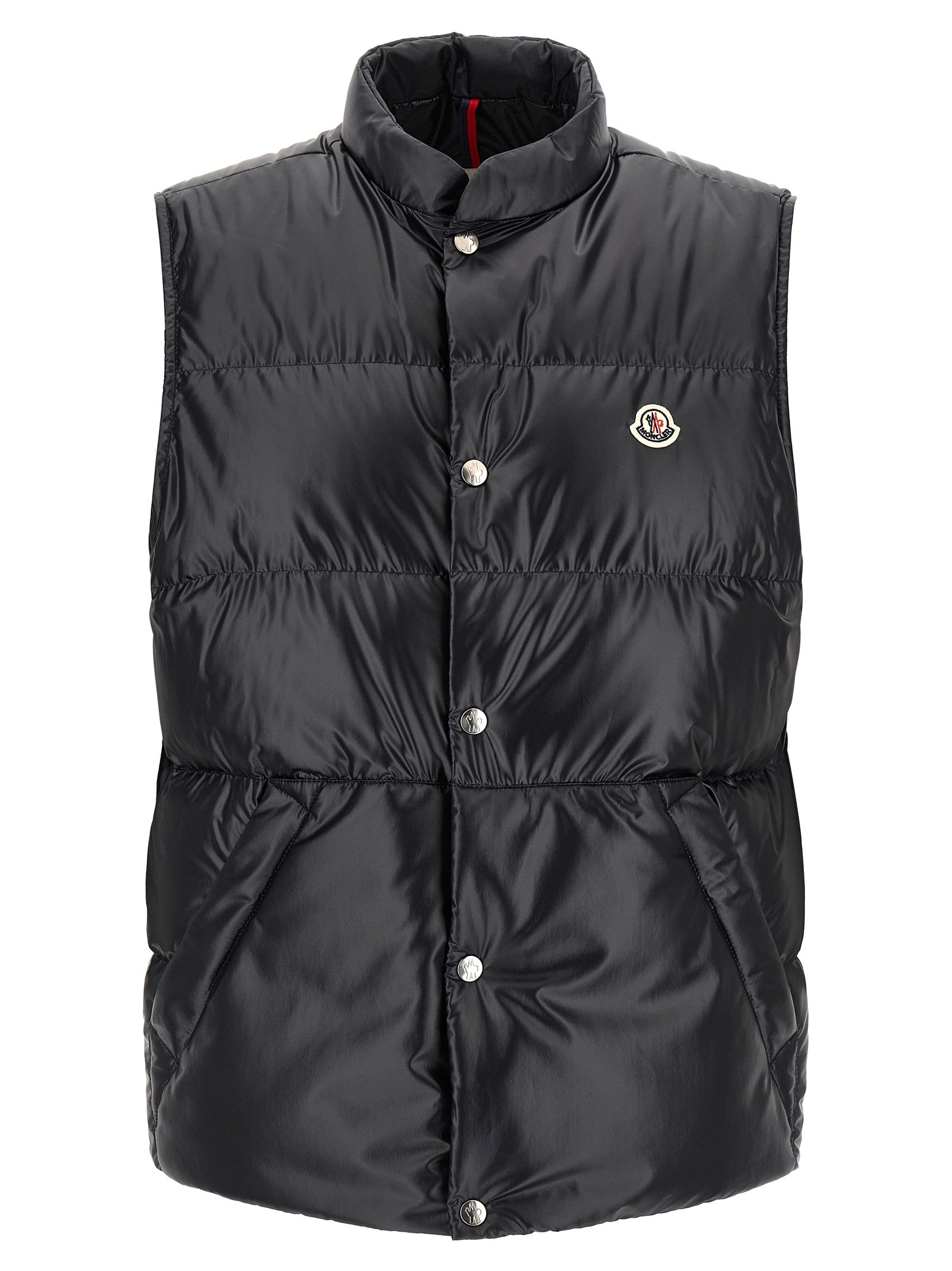 Blue Polyester Sleeveless Jacket