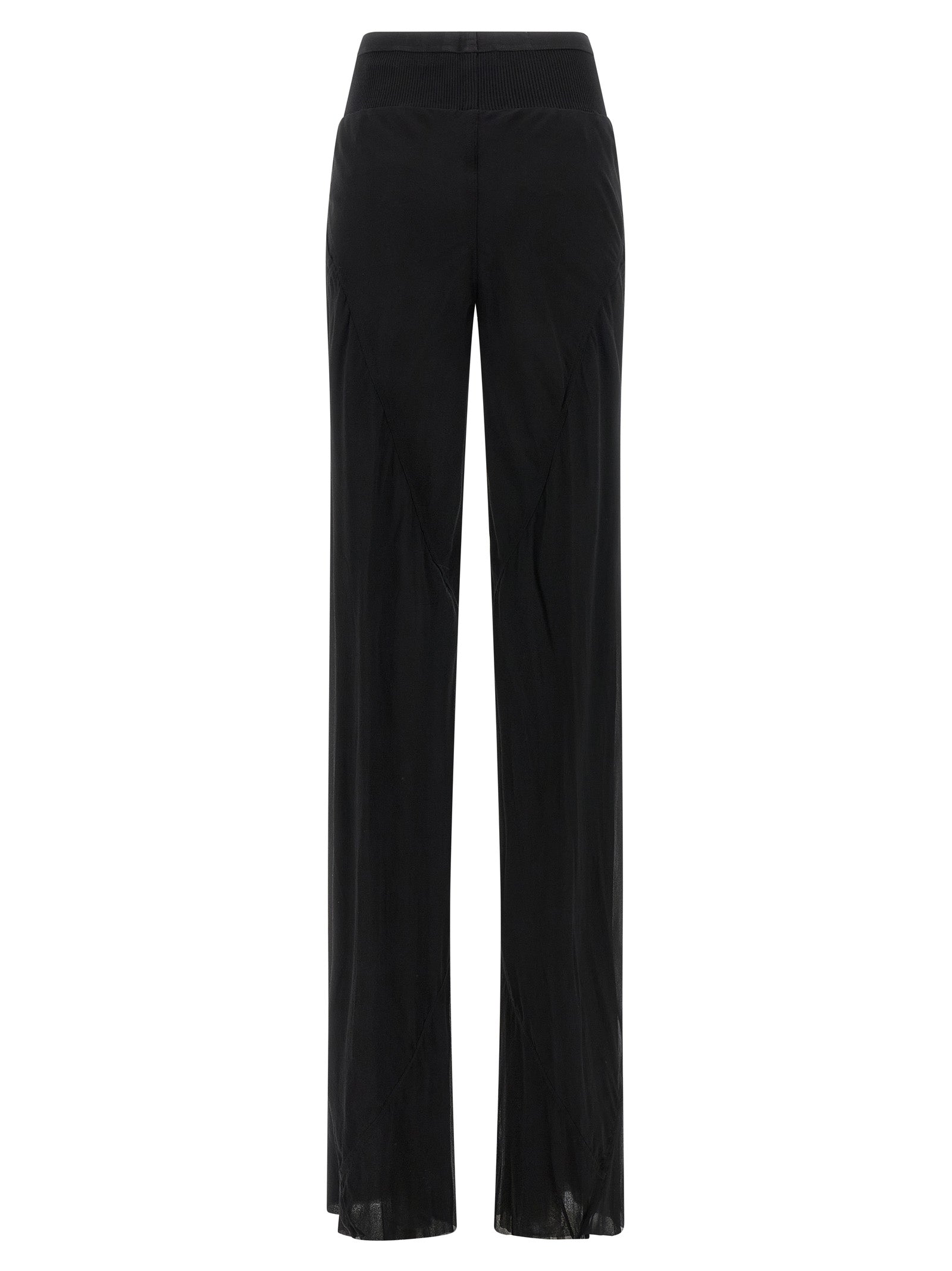 Black Silk Flared Pants