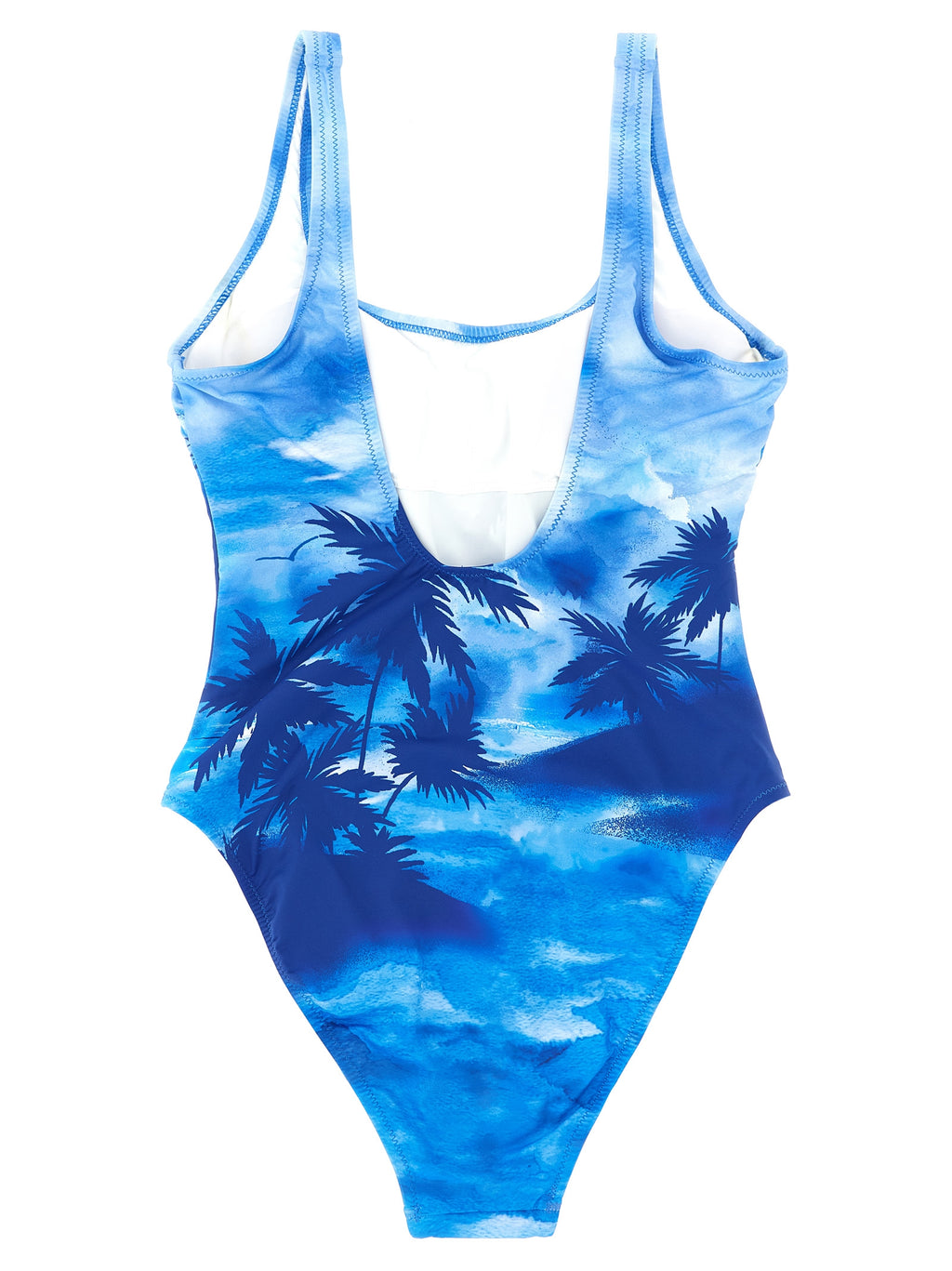 Blue Nylon One-Piece Swimsuit