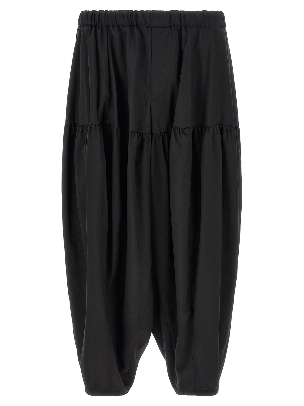 Black Polyester Casual Pants