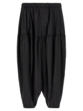 Black Polyester Casual Pants