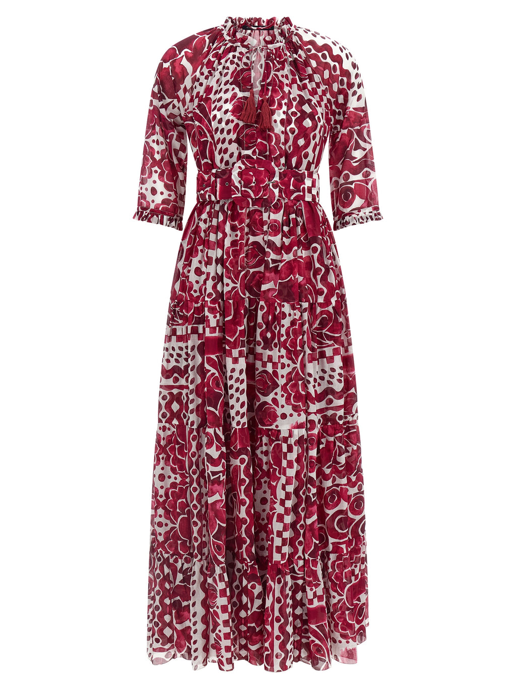 Fuchsia Cotton Long Dress