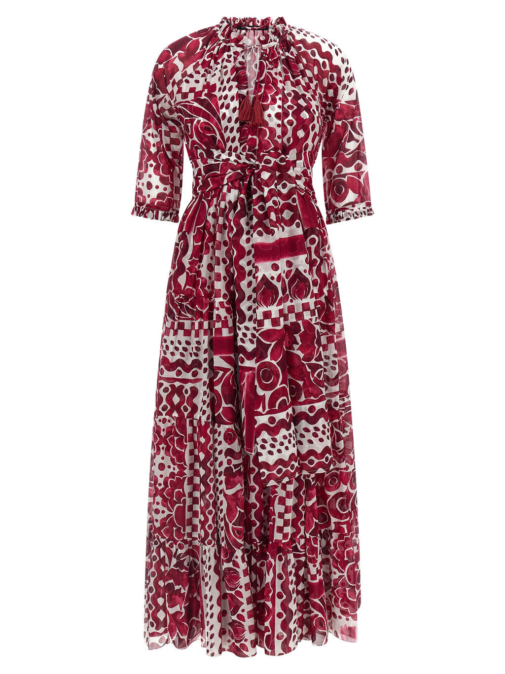 Fuchsia Cotton Long Dress