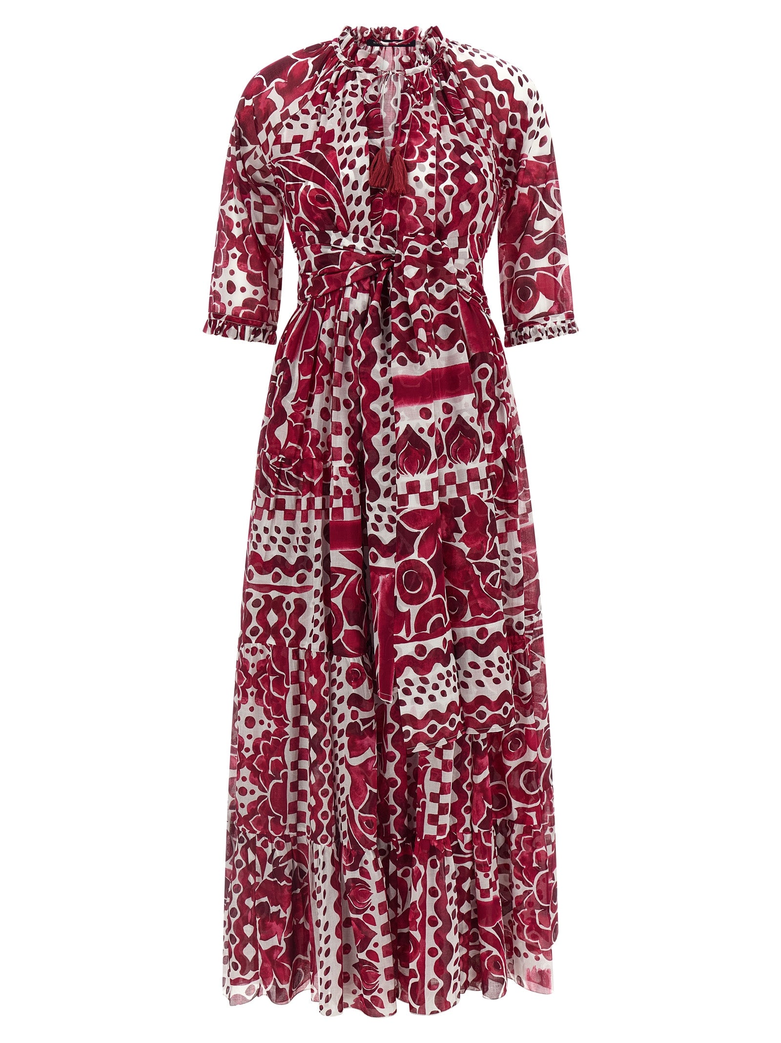 Fuchsia Cotton Long Dress