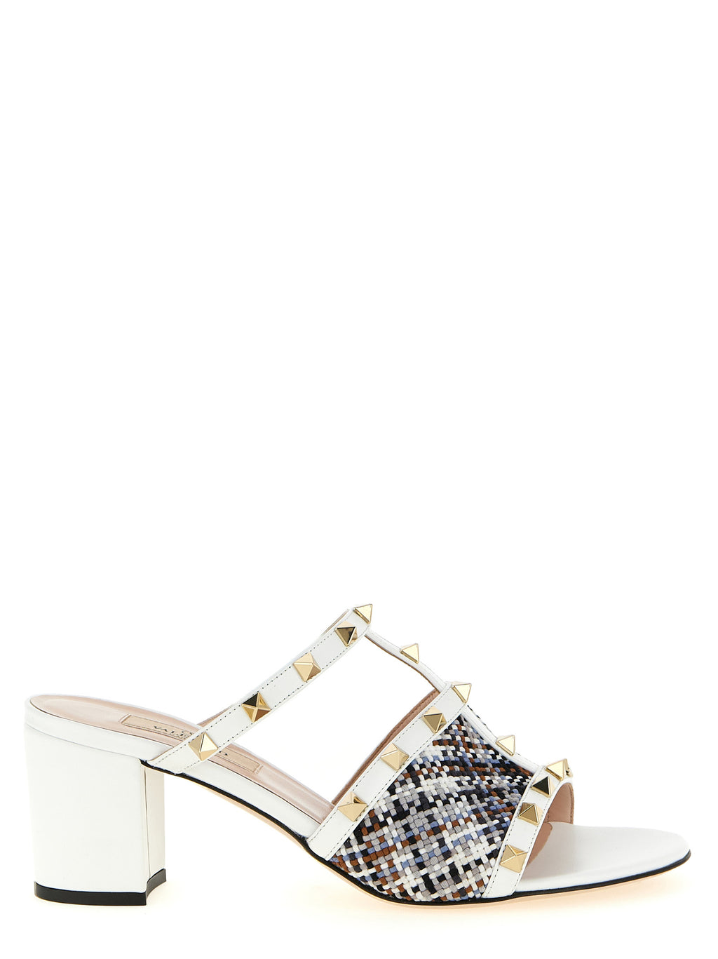 White Polyester Platform Sandals