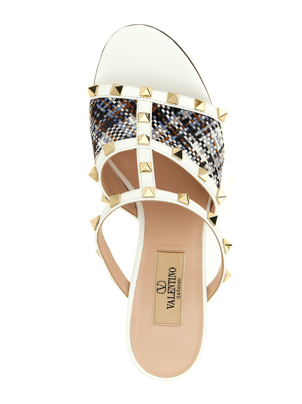 White Polyester Platform Sandals
