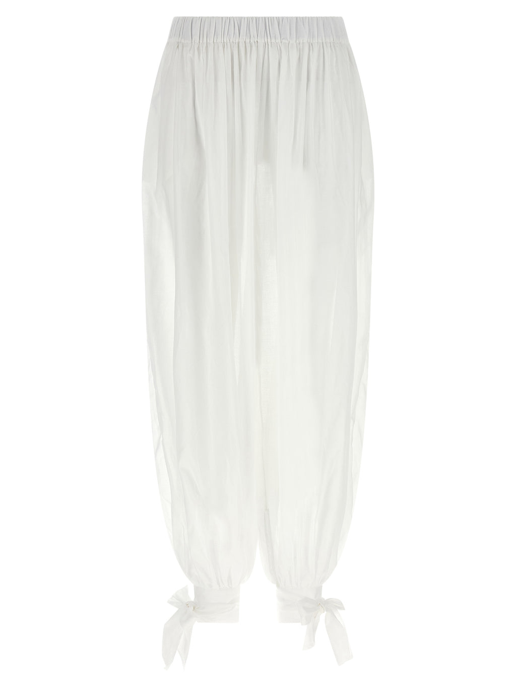 White Cotton Casual Pants