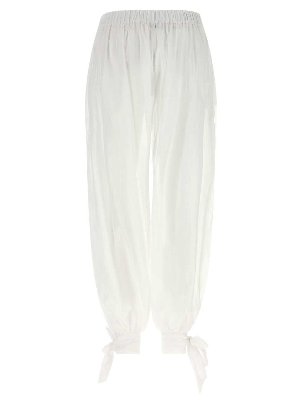 White Cotton Casual Pants