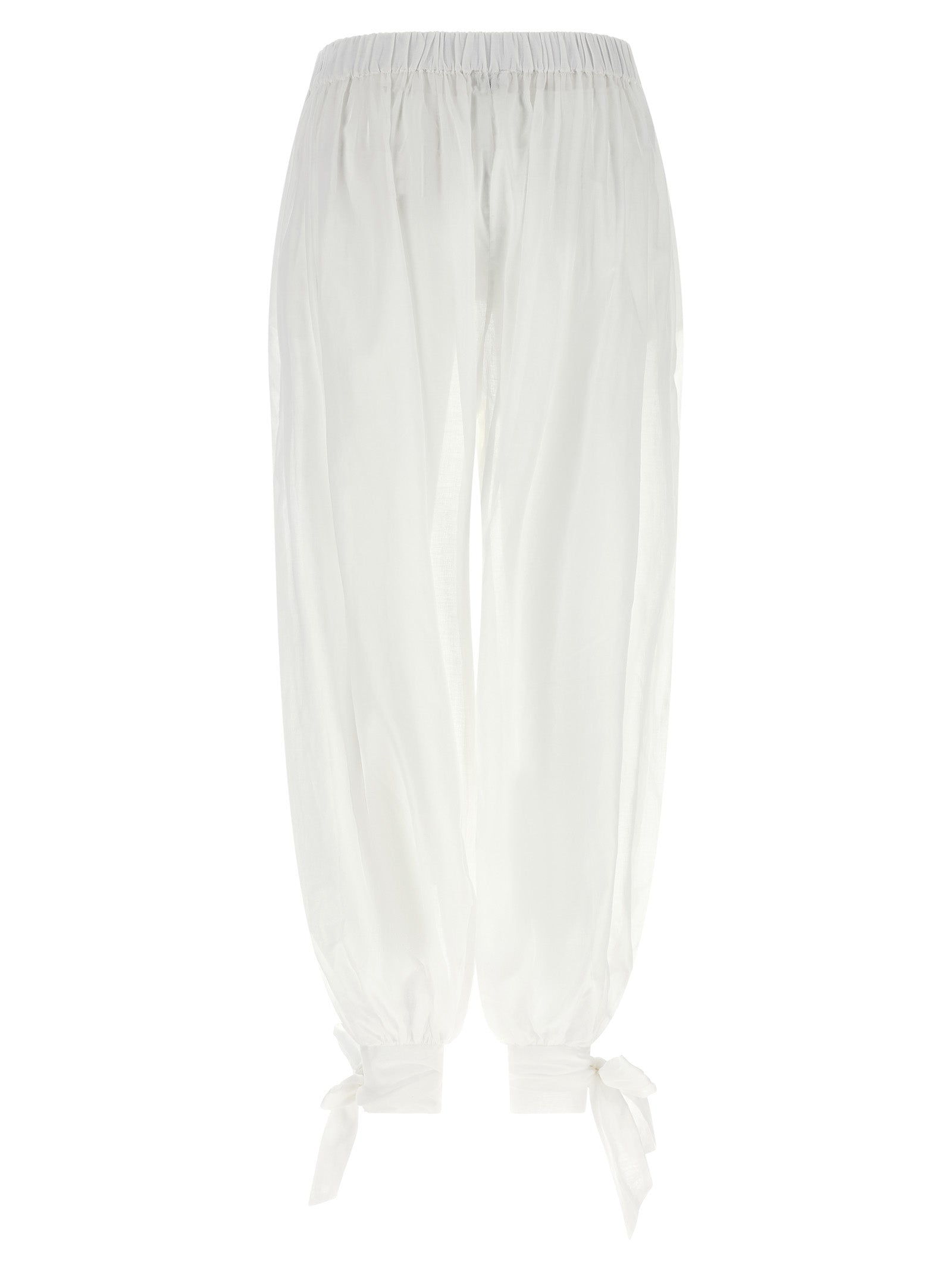 White Cotton Casual Pants