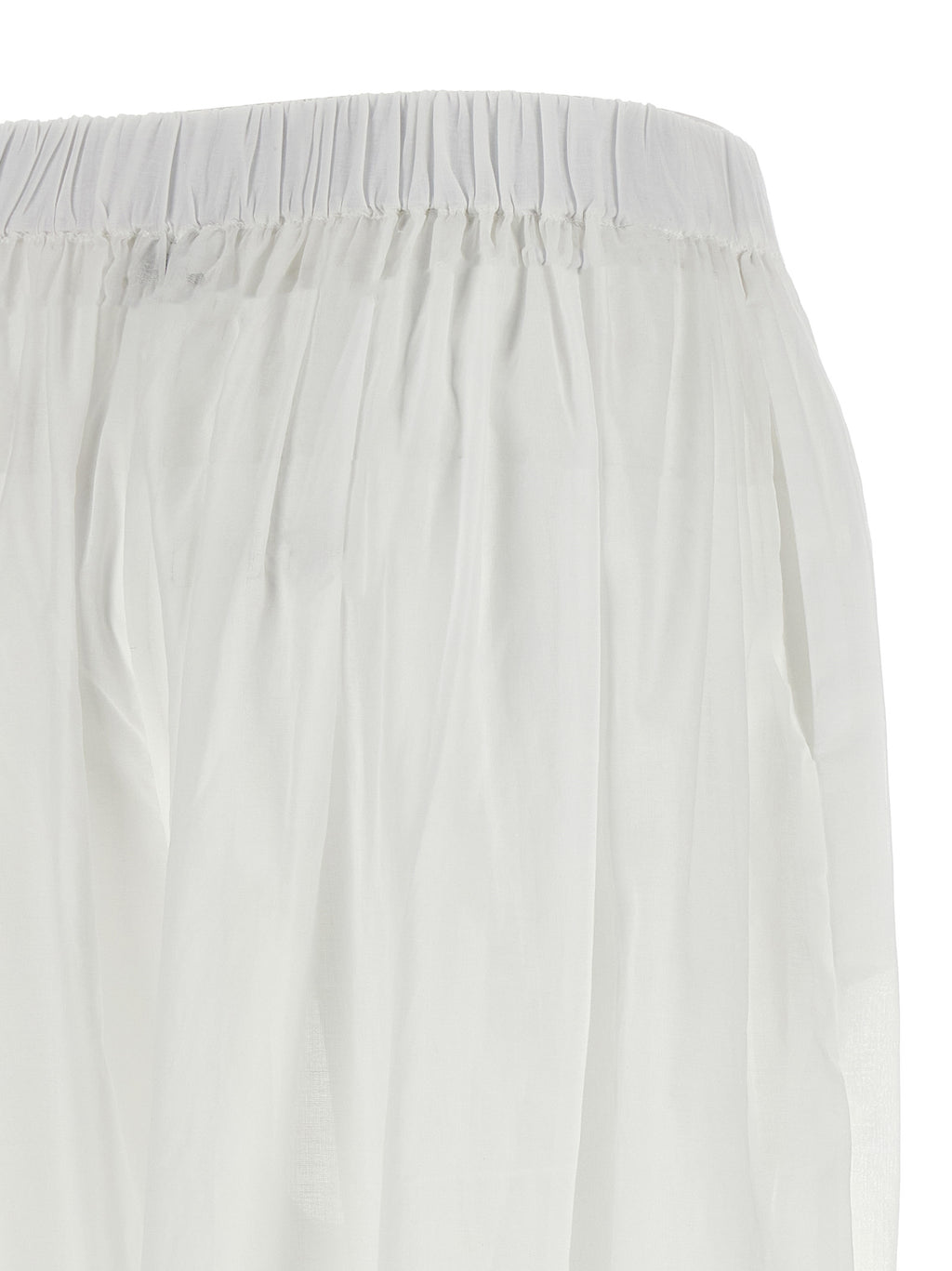 White Cotton Casual Pants