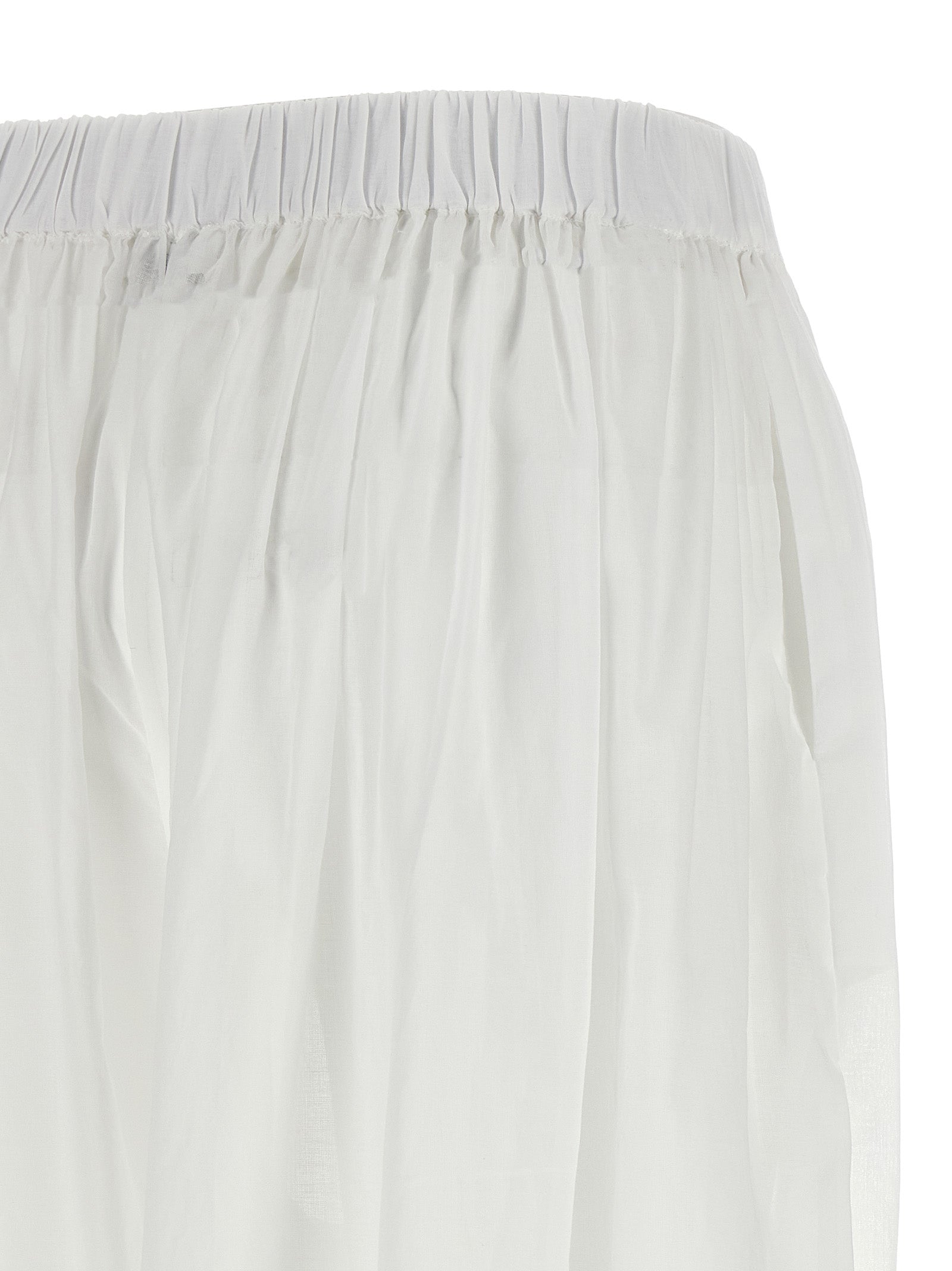 White Cotton Casual Pants