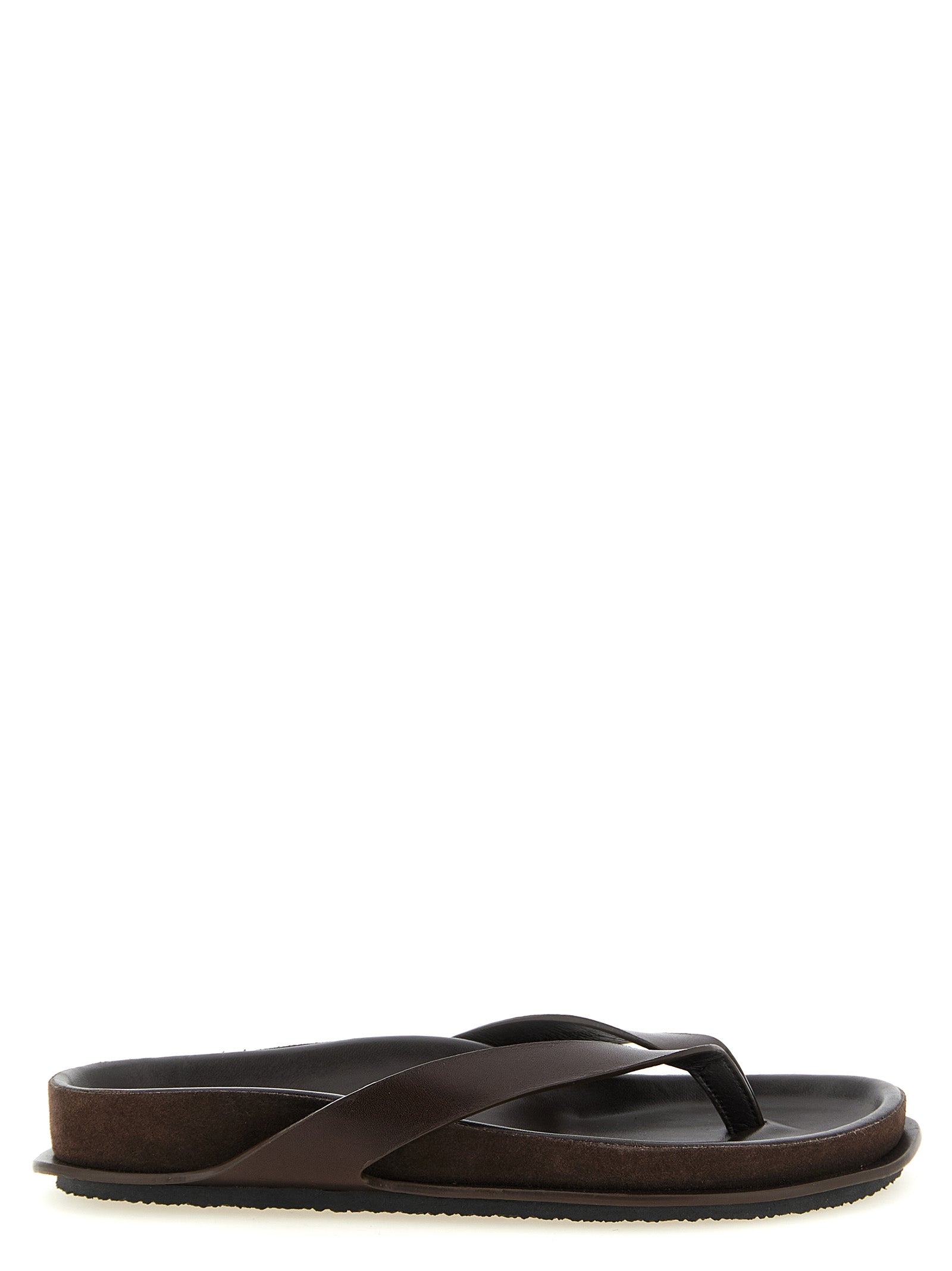 Brown Cowhide Slides