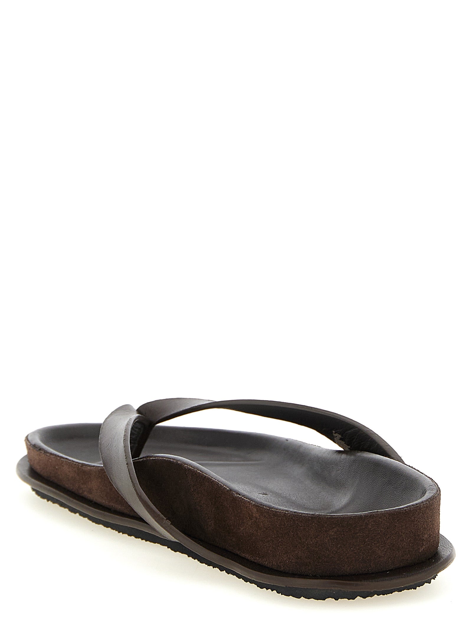 Brown Cowhide Slides