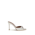 White Calf Leather Bos Taurus Stiletto Heel Sandals