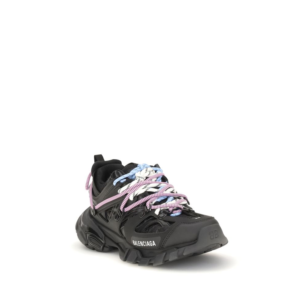 Black Polyester Athletic Sneakers