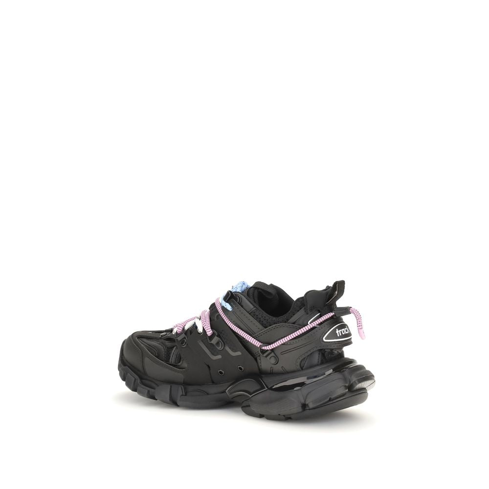 Black Polyester Athletic Sneakers