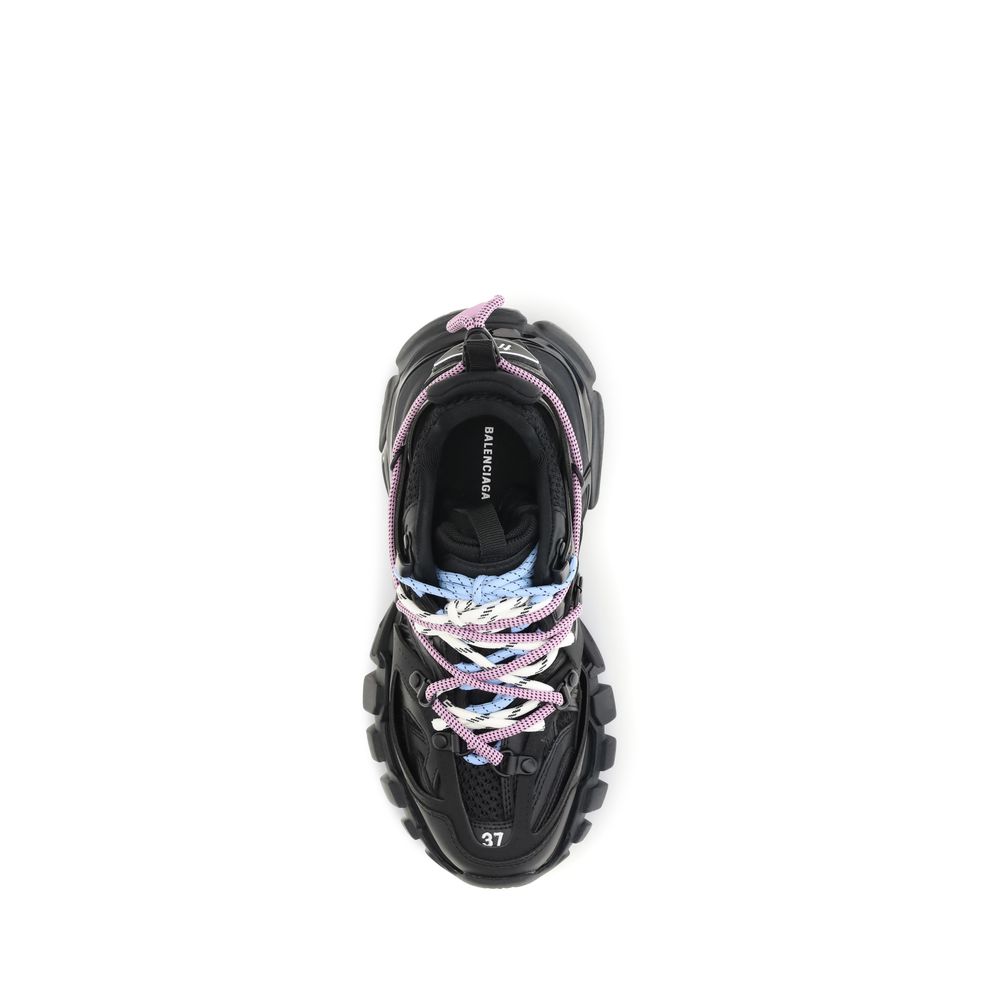 Black Polyester Athletic Sneakers
