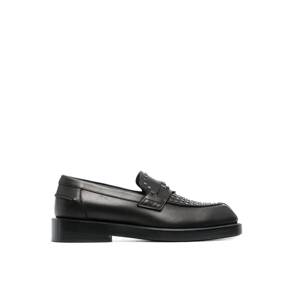 Black Leather Slip-On Loafers