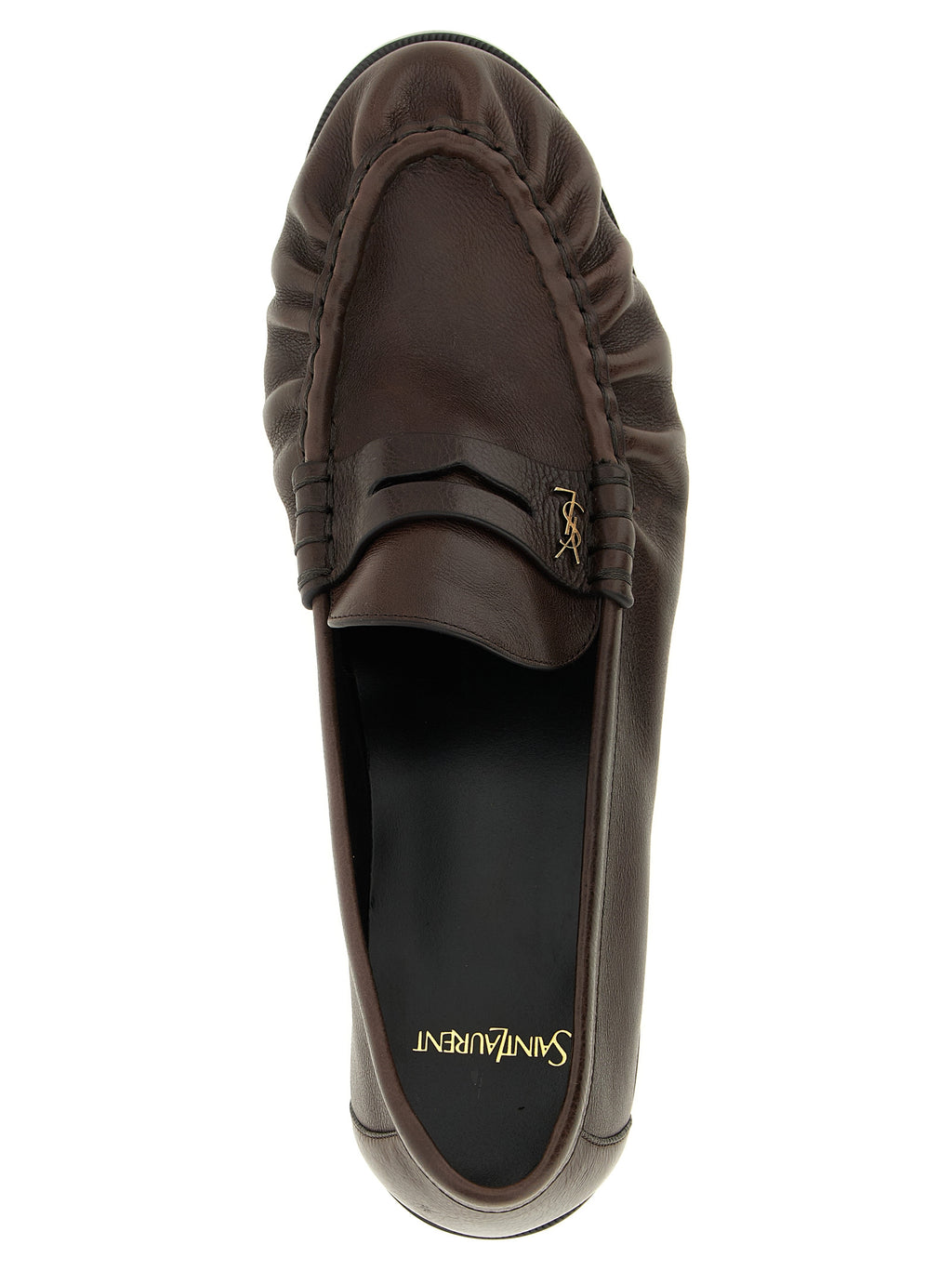 Brown Calfskin Slip-On Loafers