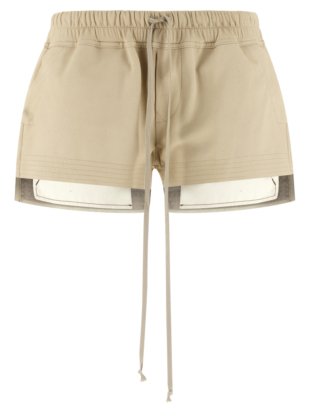 Beige Lamb Leather Bermuda Shorts