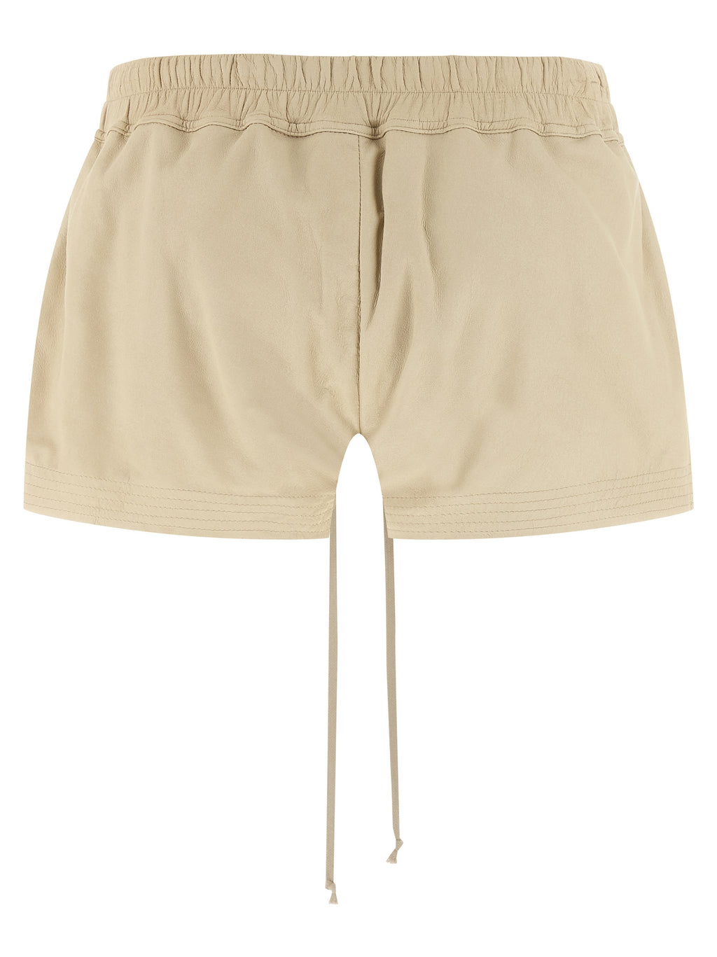 Beige Lamb Leather Bermuda Shorts
