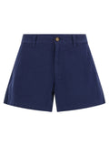 Blue Cotton Bermuda Shorts