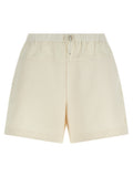 White Polyester Bermuda Shorts